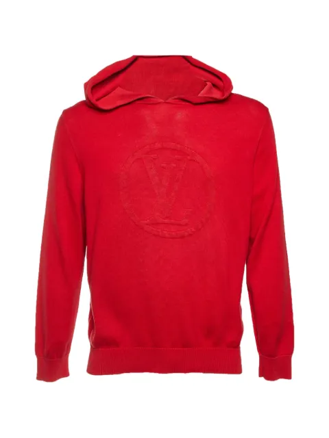 Louis Vuitton Pre-Owned logo-print knit hoodie Red 1333056