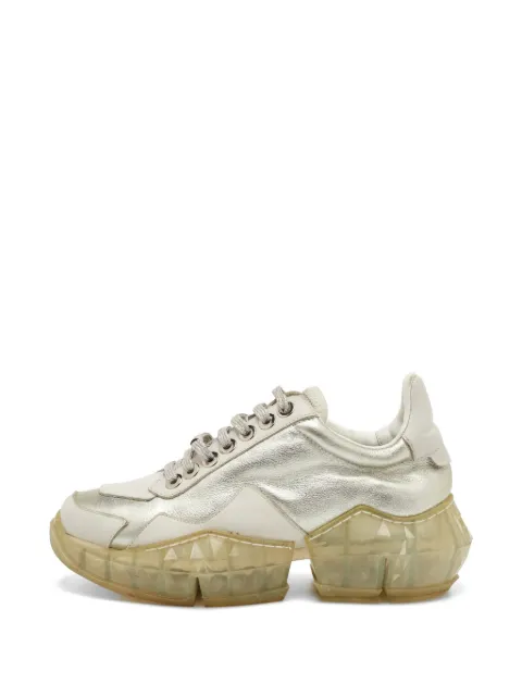 Jimmy Choo Pre-Owned Diamond leather sneakers Silver 1332734