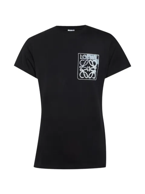 Loewe Pre-Owned anagram-embroidery T-shirt Black 1334690