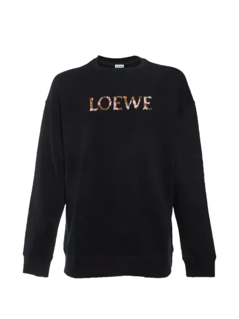 Loewe Pre-Owned logo-embroidered sweatshirt Black 1334681