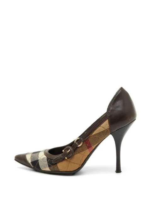 Burberry Pre-Owned check-canvas pointed-toe pumps Brown 1339013