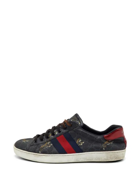 Gucci Pre-Owned Ace Tiger printed sneakers Black 1334596