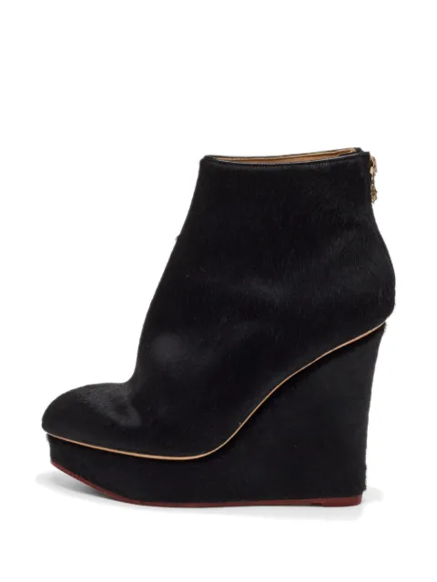 Charlotte Olympia wedged ankle boots Black 1338501