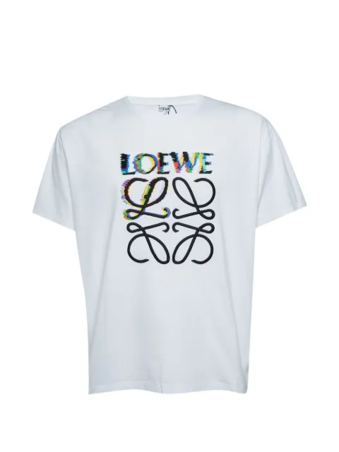 Loewe Pre-Owned Glitch Anagram T-shirt White 1334665