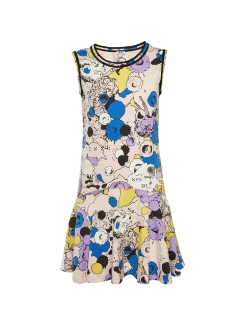 Kenzo Pre-Owned printed flounce midi dress Neutrals 1336502