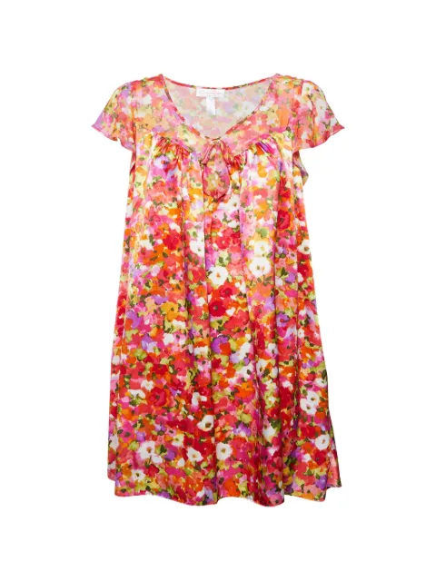 Oscar de la Renta Pre-Owned floral-print satin night gown Pink 1338043