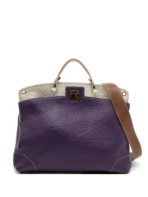 Furla small Piper croc-embossed tote bag Purple 1339839
