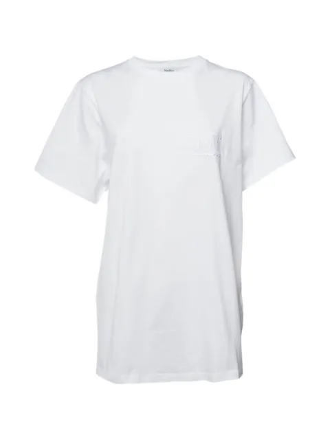 Max Mara logo-embroidered crew-neck T-shirt White 1338604