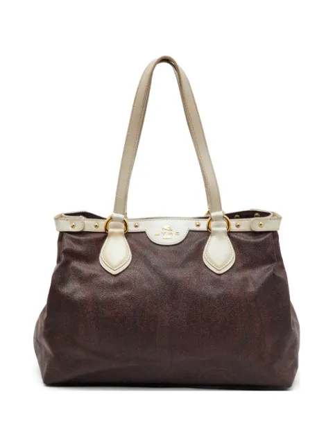 Etro Pre-Owned paisley-print leather tote bag Brown 1340352