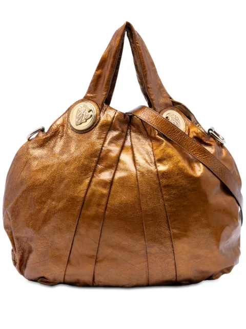 Gucci Pre-Owned 2000-2015 Large Patent Hysteria satchel Gold R2VFJ6GU2PS0CLNI