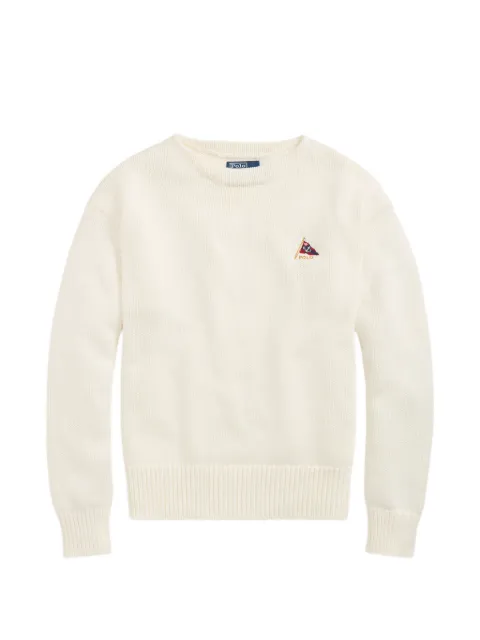 Polo Ralph Lauren logo-embroidered knit sweater Neutrals 710B17552
