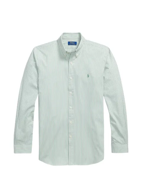 Polo Ralph Lauren striped embroidered-logo shirt Green 710929346505