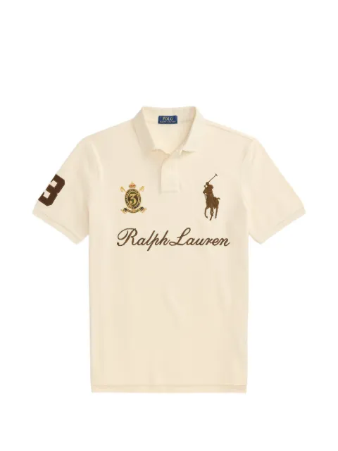 Polo Ralph Lauren logo-embroidered piqué polo shirt Neutrals 710B20009