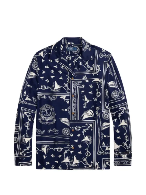 Polo Ralph Lauren nautical-print bandana-patchwork shirt Blue 710B18202