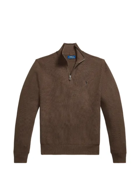 Polo Ralph Lauren quarter-zip textured-knit sweater Brown 710B18060