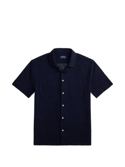 Polo Ralph Lauren mesh-knit patch-pocket shirt Blue 710B18536004