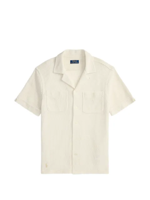 Polo Ralph Lauren mesh-knit camp-collar shirt Neutrals 710B18536002