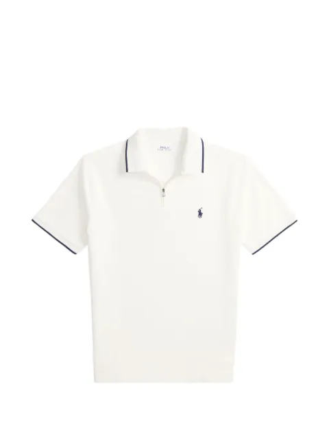 Polo Ralph Lauren zip-fastening contrast-trim polo shirt White 710B19737