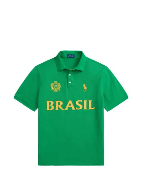 Polo Ralph Lauren Brasil logo-embroidered piqué polo shirt Green 710B21594