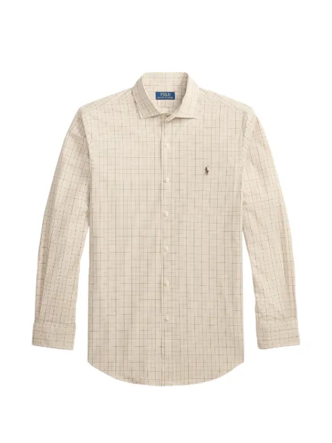 Polo Ralph Lauren check-pattern logo-embroidered shirt Neutrals 710B22586001