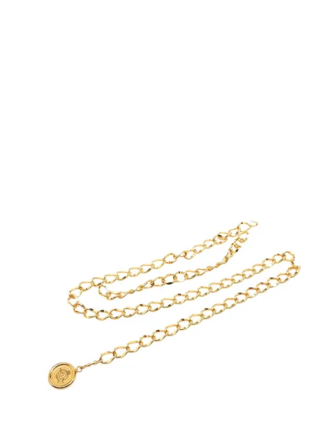 CHANEL Pre-Owned 1980-1990 Gold Plated CC Medallion Chain belt Gold 9O10X0J8S74PKON4