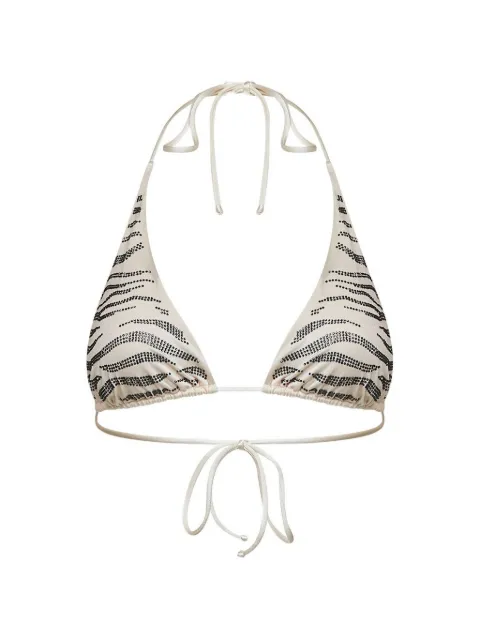 MC2 Saint Barth Guiana rhinestone-embellished bikini top Neutrals GUIA003