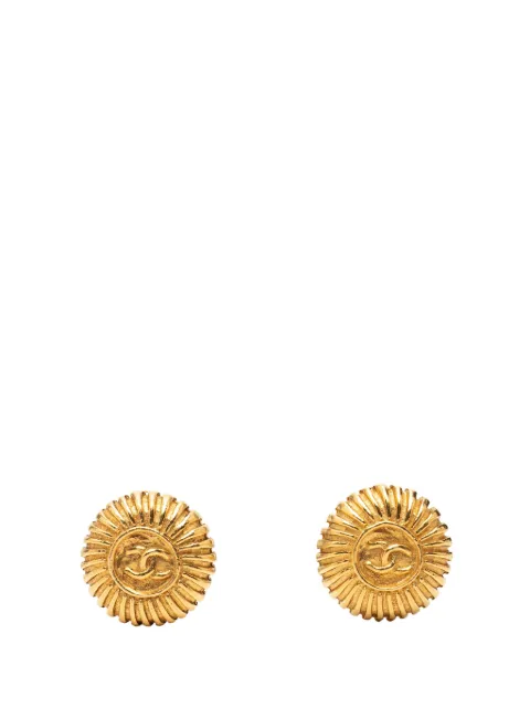 CHANEL Pre-Owned 1970-1980 CC Gold Plated Round Clip On Earrings costume earrings Gold RER4YG4BFYO8PFER