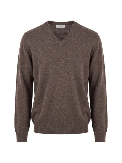 Brunello Cucinelli V-neck cashmere sweater Brown M2200162CU766