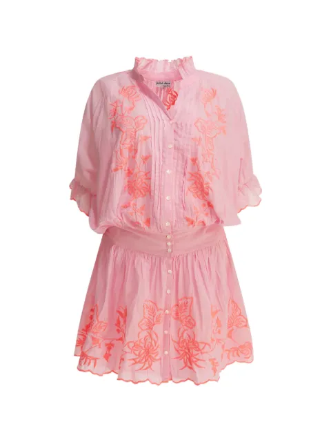 Juliet Dunn butterfly-embroidered mini dress Pink JD9121
