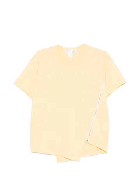 Comme Des Garçons Shirt asymmetric zip-detail T-shirt Orange FQT014