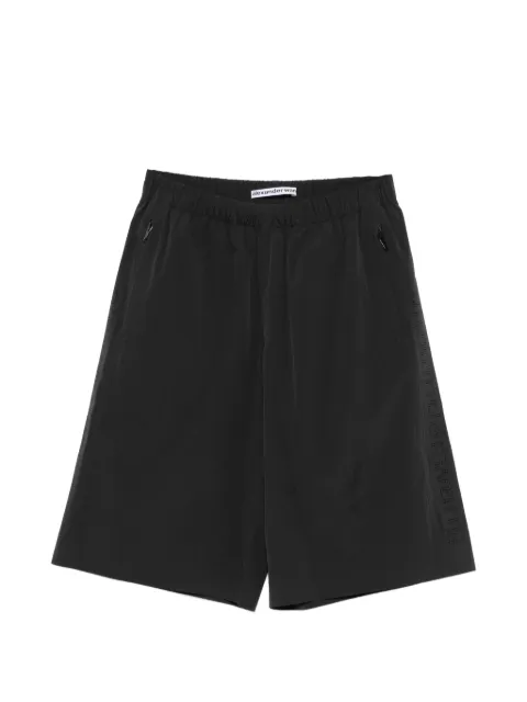 Alexander Wang perforated-logo knee-length shorts Black UWC3264450
