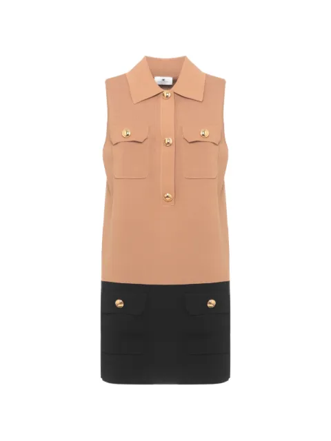 Elisabetta Franchi button-up sleeveless dress Neutrals AM31B62E2