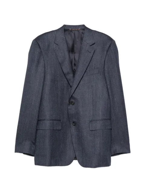 Canali herringbone-pattern notch-lapels jacket Blue CU0577212280