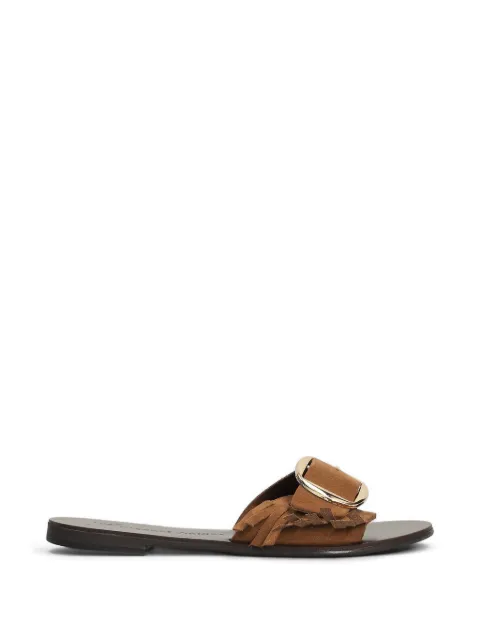 Nicolas Lainas suede flat sandals Brown 504