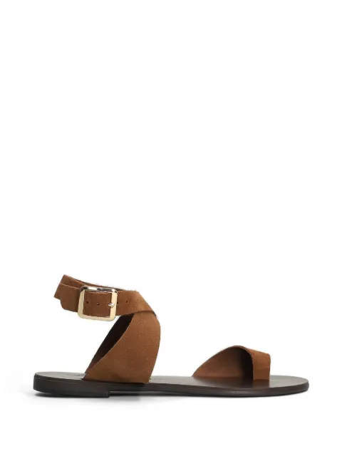Nicolas Lainas toe-strap flat sandals Brown 19B
