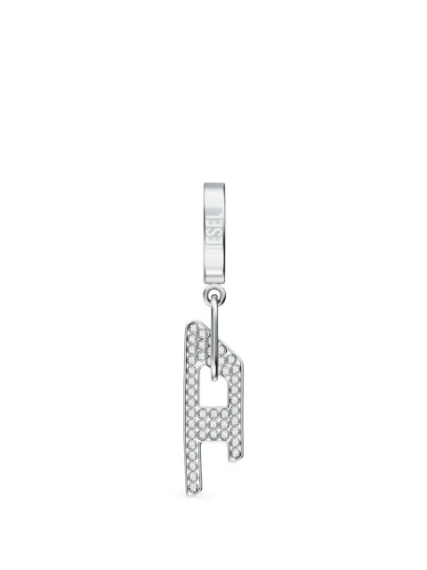 Diesel stainless steel D drop earring Silver DX170600DJW