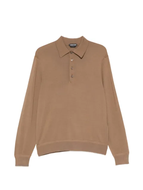TOM FORD long-sleeve polo shirt Brown YMW103KPL053