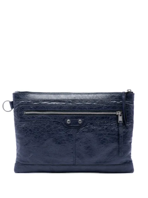 Balenciaga Pre-Owned 2014 Lambskin Motocross Classic Clip M clutch bag Blue Z4PSVYWY8HYEH79I