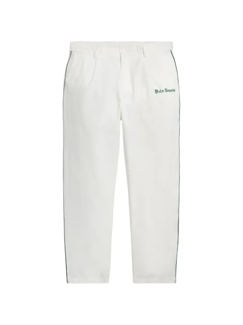 Polo Ralph Lauren logo-embroidered side-stripe tapered trousers White 710B19643