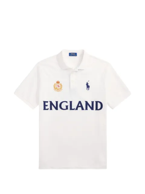 Polo Ralph Lauren Polo Pony England crest-embroidered polo shirt White 710B20867