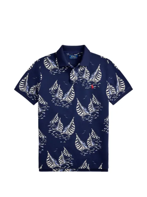 Polo Ralph Lauren sailboat-print polo shirt Blue 710B18828001