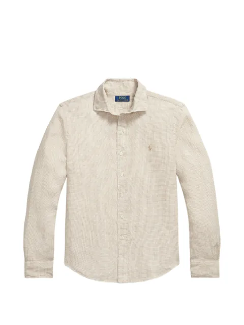 Polo Ralph Lauren check-pattern embroidered-logo shirt Neutrals 710B22589001