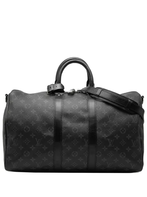 Louis Vuitton Pre-Owned 2018 Monogram Eclipse Keepall Bandouliere 45 travel bag Black XX33I7WO5U79EHW3