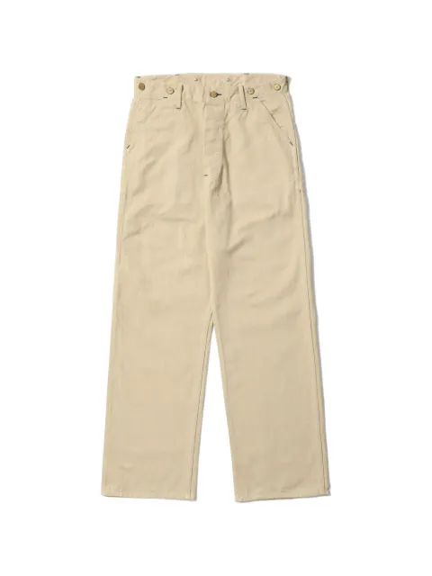 Sugar Cane Jeans Headlight herringbone-pattern cotton trousers Neutrals HD42656