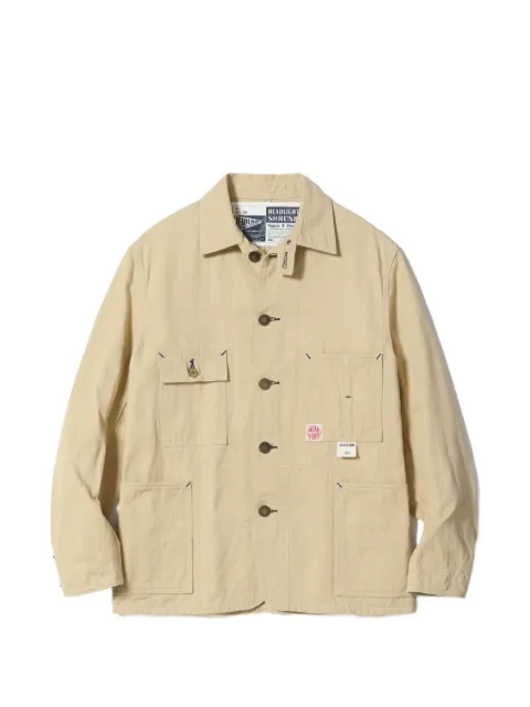 Sugar Cane Jeans Headlight herringbone-weave cotton overshirt Neutrals HD15908