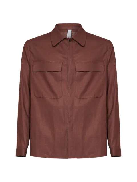 Hevo Specchiolla flap-pocket long-sleeve shirt Brown SPECCHIOLLA
