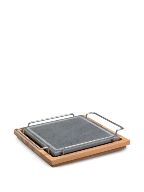 PENTOLE AGNELLI wooden-base stone serving tray Grey COLA100LS
