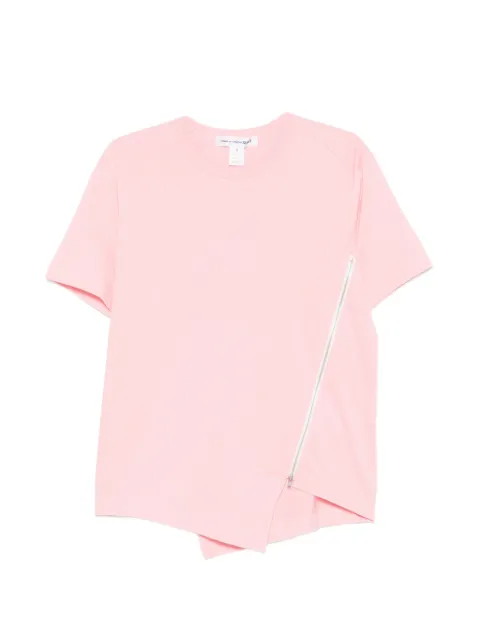 Comme Des Garçons Shirt asymmetric zip-detail T-shirt Pink FQT014