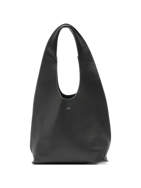 A.P.C. Le Neige grainy-leather shoulder bag Black PXCBCF67043