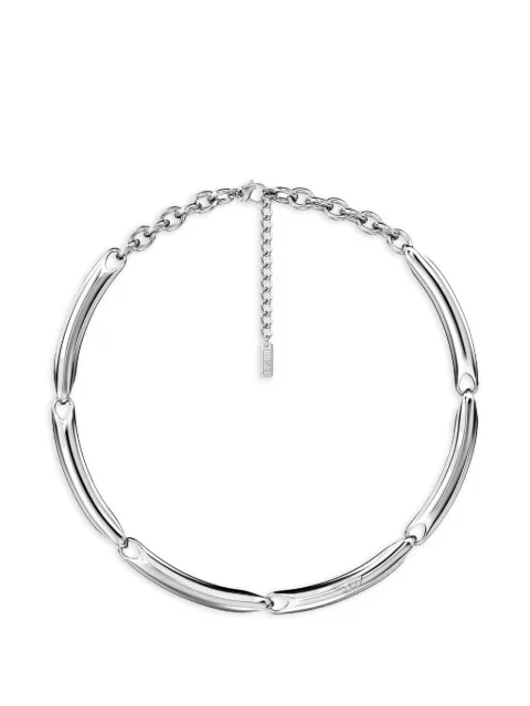 Diesel D logo bar-link necklace Silver DX169700DJW